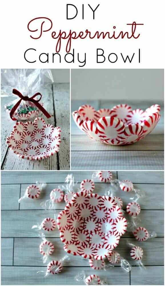 DIY Peppermint Candy Bowl - The perfect and easiest DIY Christmas Gift