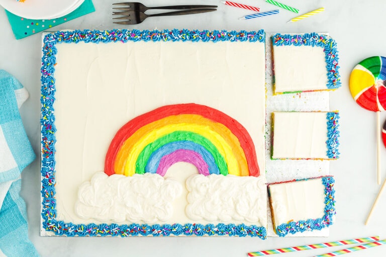 Rainbow Sheet Cake Princess Pinky Girl