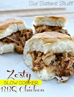 A sandwich on a plate, with Barbecue and Slow cooker