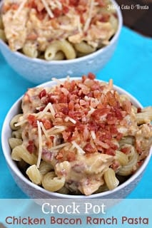 A bowl of food, with Chicken and Bacon