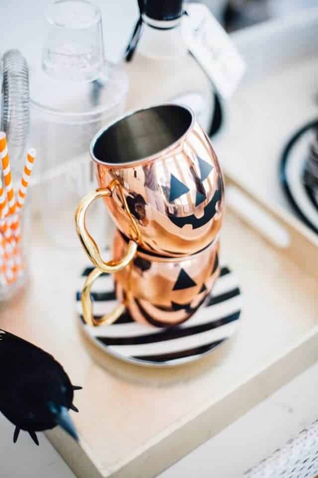 DIY Halloween Copper Mugs