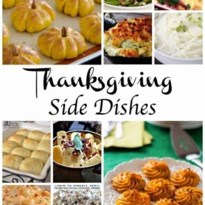 A bunch of different types of food, with Thanksgiving