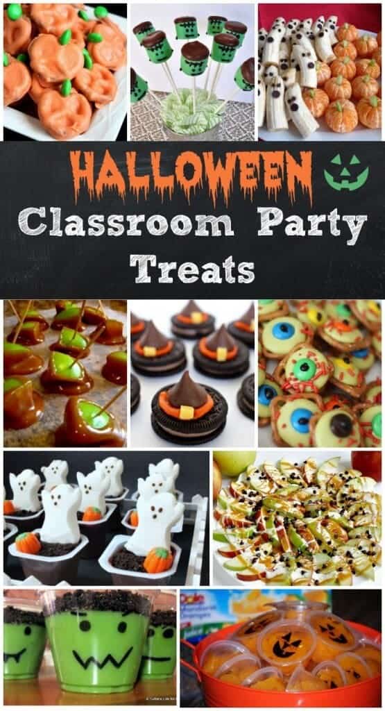 ¡Golosinas fáciles para la fiesta de Halloween en el aula! Así es, estamos haciendo el trabajo por ti. Aquí hay algunas delicias de Halloween adorables y fáciles para hacer para la fiesta en el aula de su hijo.'s right, we are doing the work for you. Here are some adorable and easy Halloween treats to make for your child's classroom party!