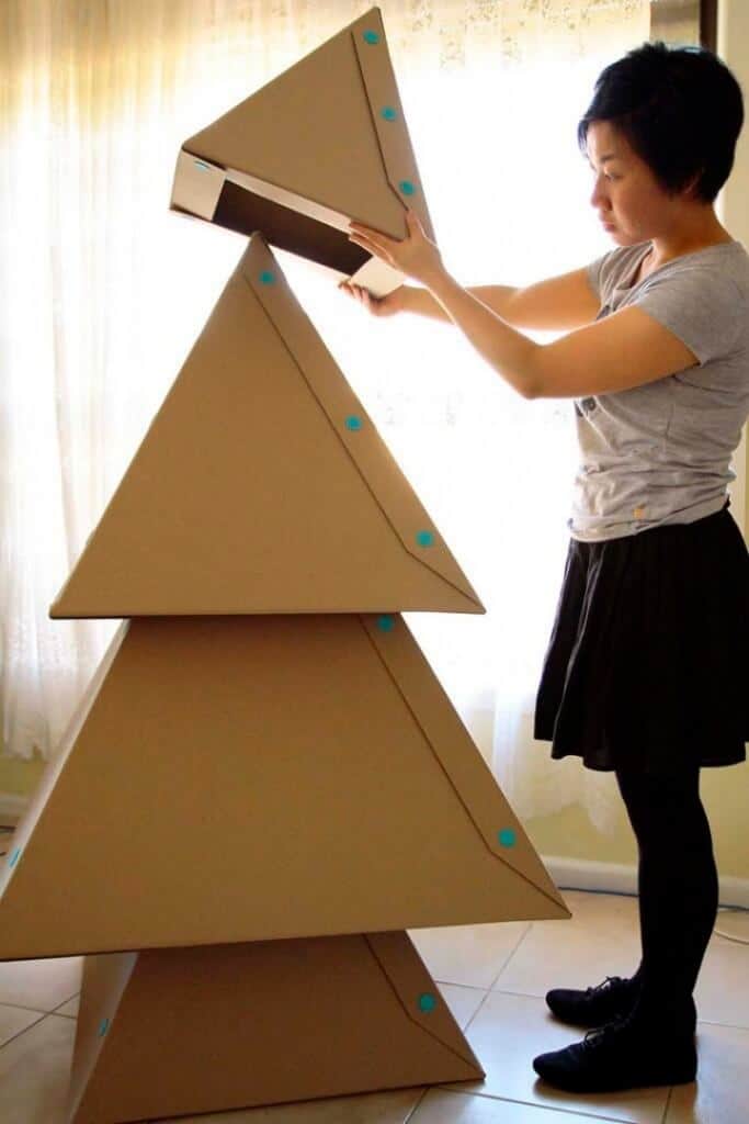 cardboard box christmas tree