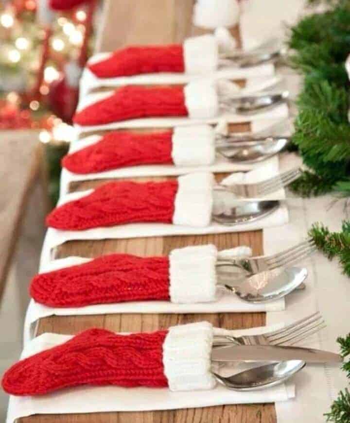 mini stocking table settings