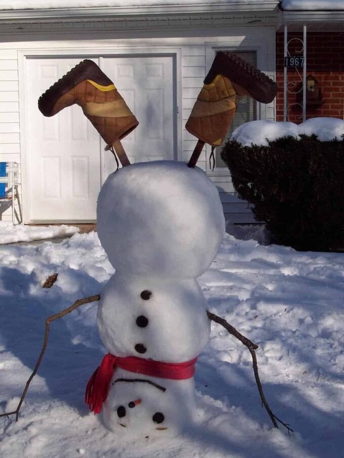 Make an upside down snowman and other great snow day activities