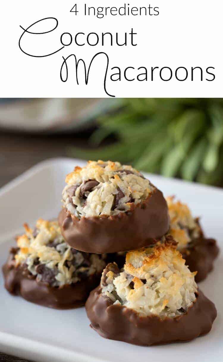 coconut macaroons dipped in chocolate