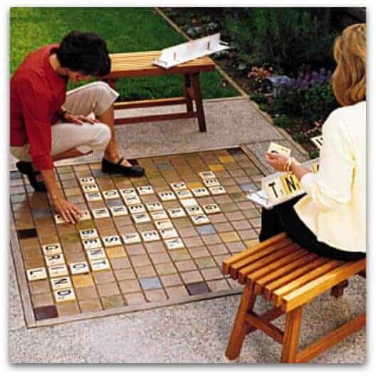 DIY backyard scrabble