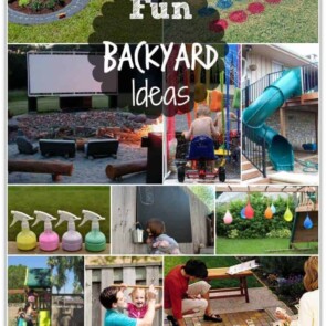 A collage of fun backyard ideas