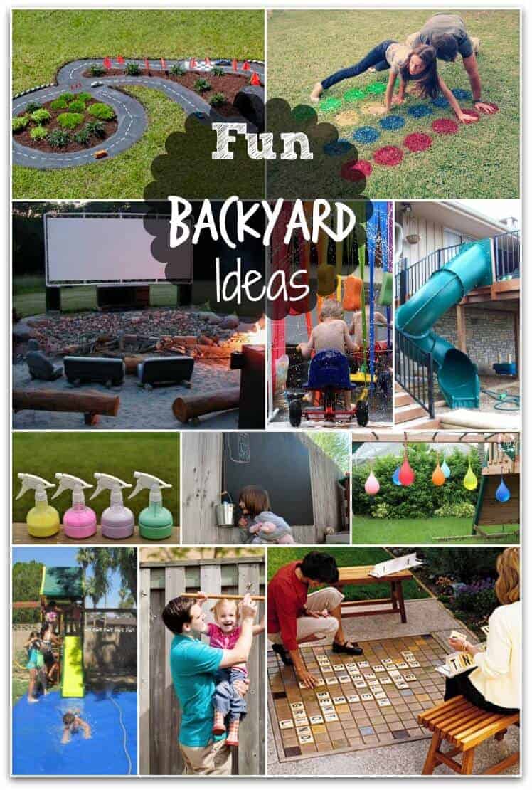 A collage of fun backyard ideas