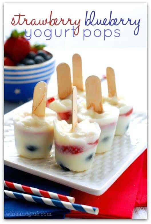 Strawberry Blueberry yogurt Pops