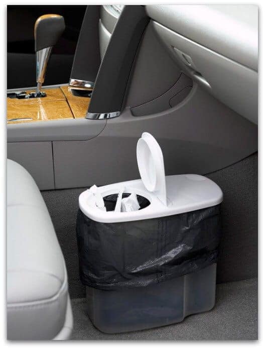 plastic cereal dispenser for trash in car