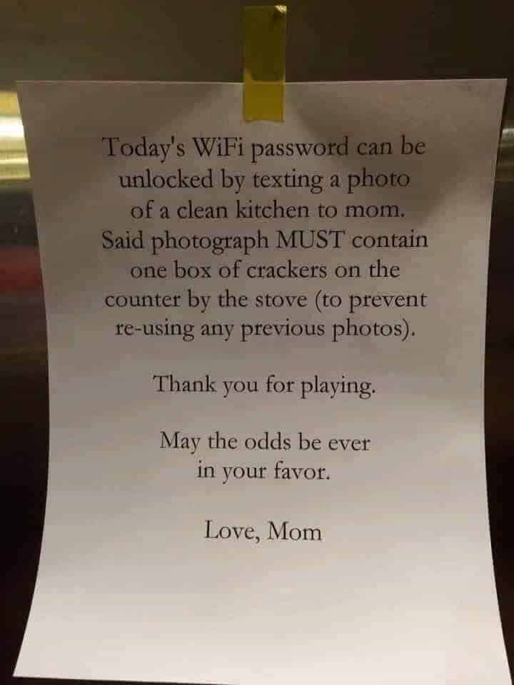 Hold the wifi hostage! Great parent hack! love it