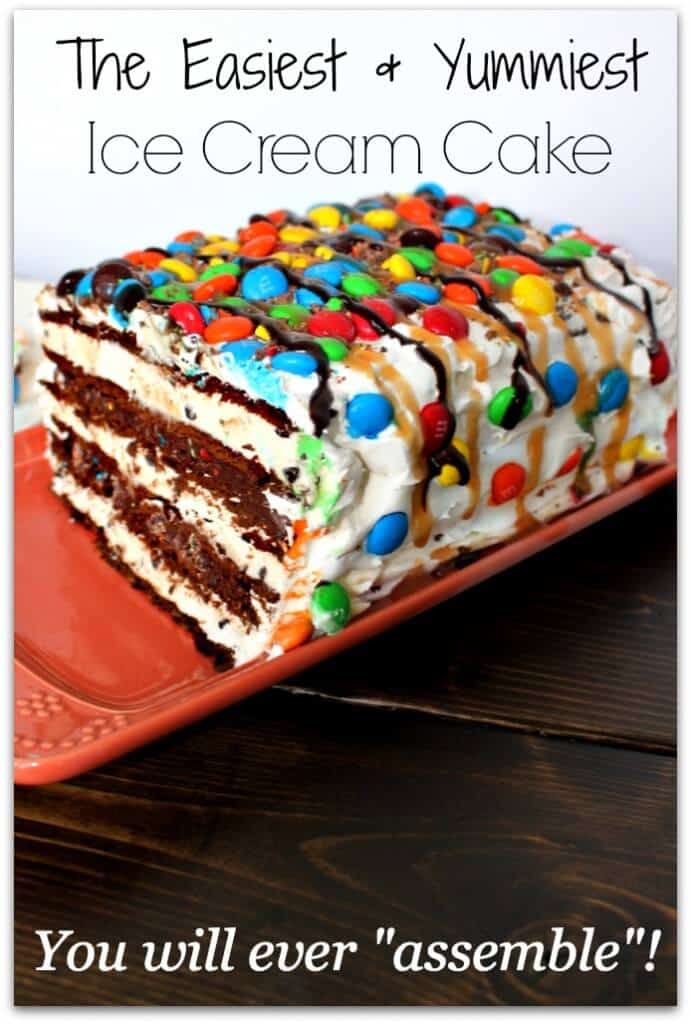 M&M Ice Cream Sandwich Cake