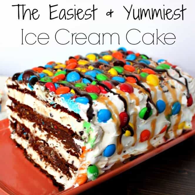 M&M ice cream sandwich cake 