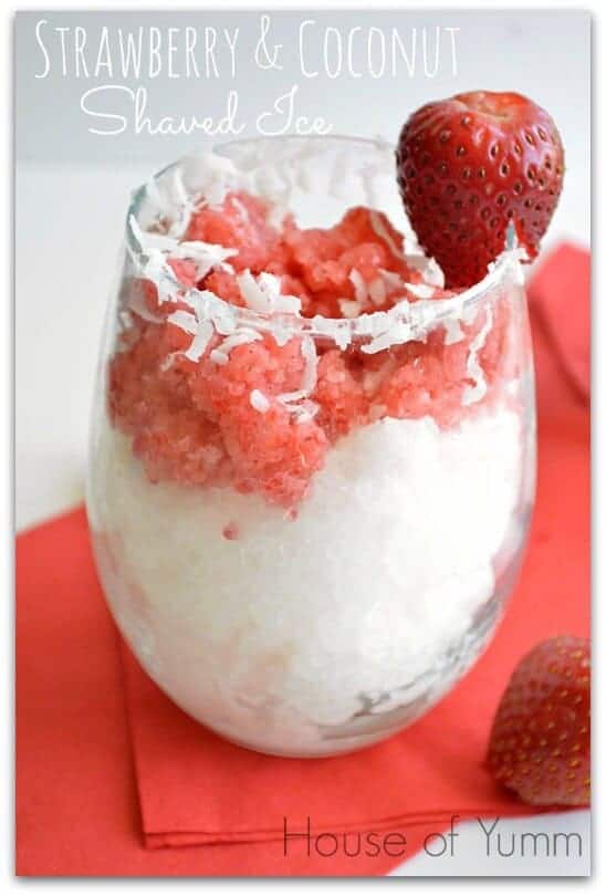 Strawberry coconut shaved ice