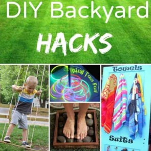A Pinterest image of DIY backyard ideas