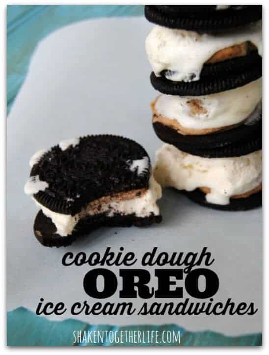 cookie dough Oreo ice cream sandwiches