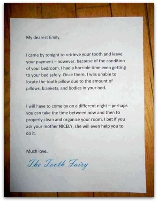 genius tooth fairy note