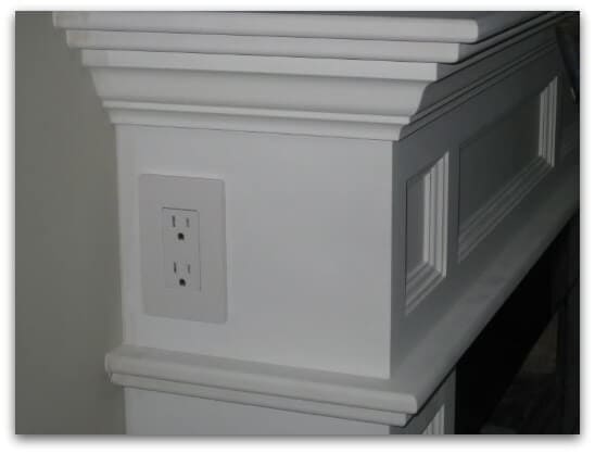 outlet in mantel for christmas lights or lamp