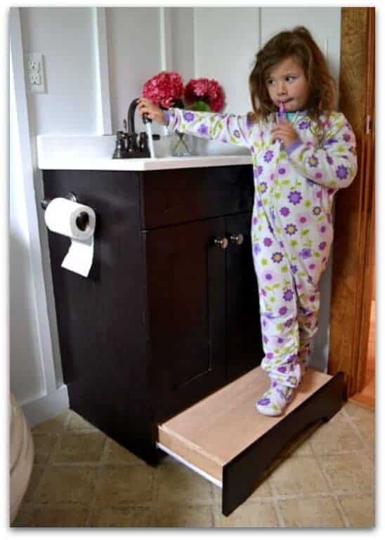 vanity drawer step stool