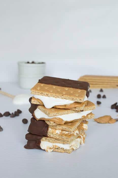 Peanut-Butter-Marshmallow-Fluff-Chocolate-Dipped-Frozen-Smores