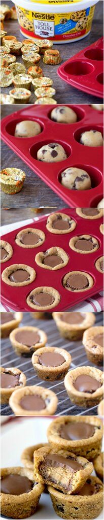 Reese's Peanut Butter Chocolate Chip Cookie Bites - Easy and quick dessert only 2 ingredients