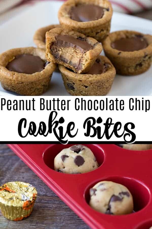 Reese's Chocolate Chip Cookie Bites! You only need TWO ingredients and they take 10 minutes start to finish. World's easiest dessert!