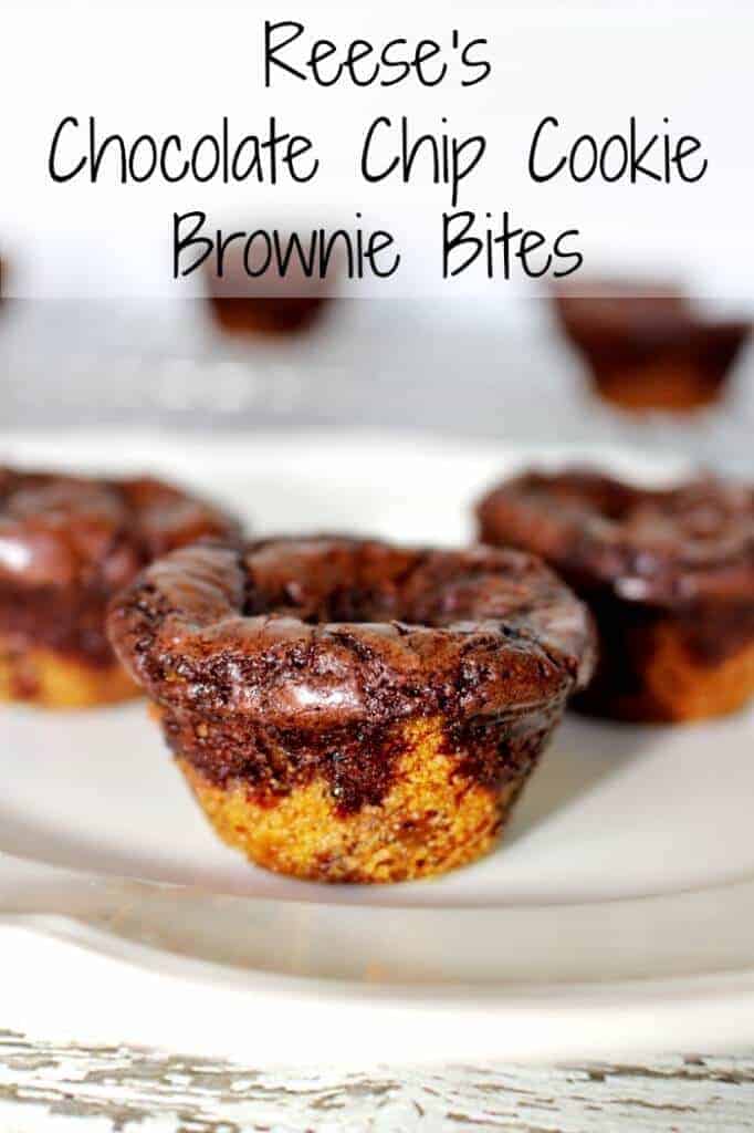 Chocolate Chip Cookie Brownie Bites {with Reese's or Rolo's}