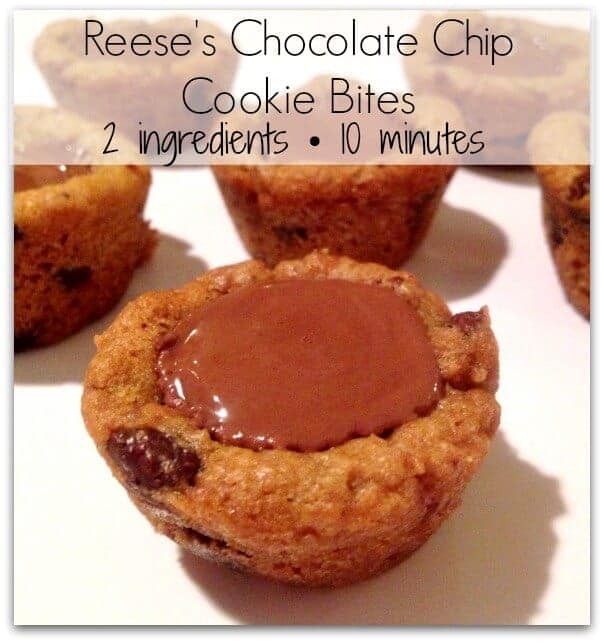 Reese's Chocolate Chip Cookie Bites - 2 ingredients and only 10 minutes start to finish!