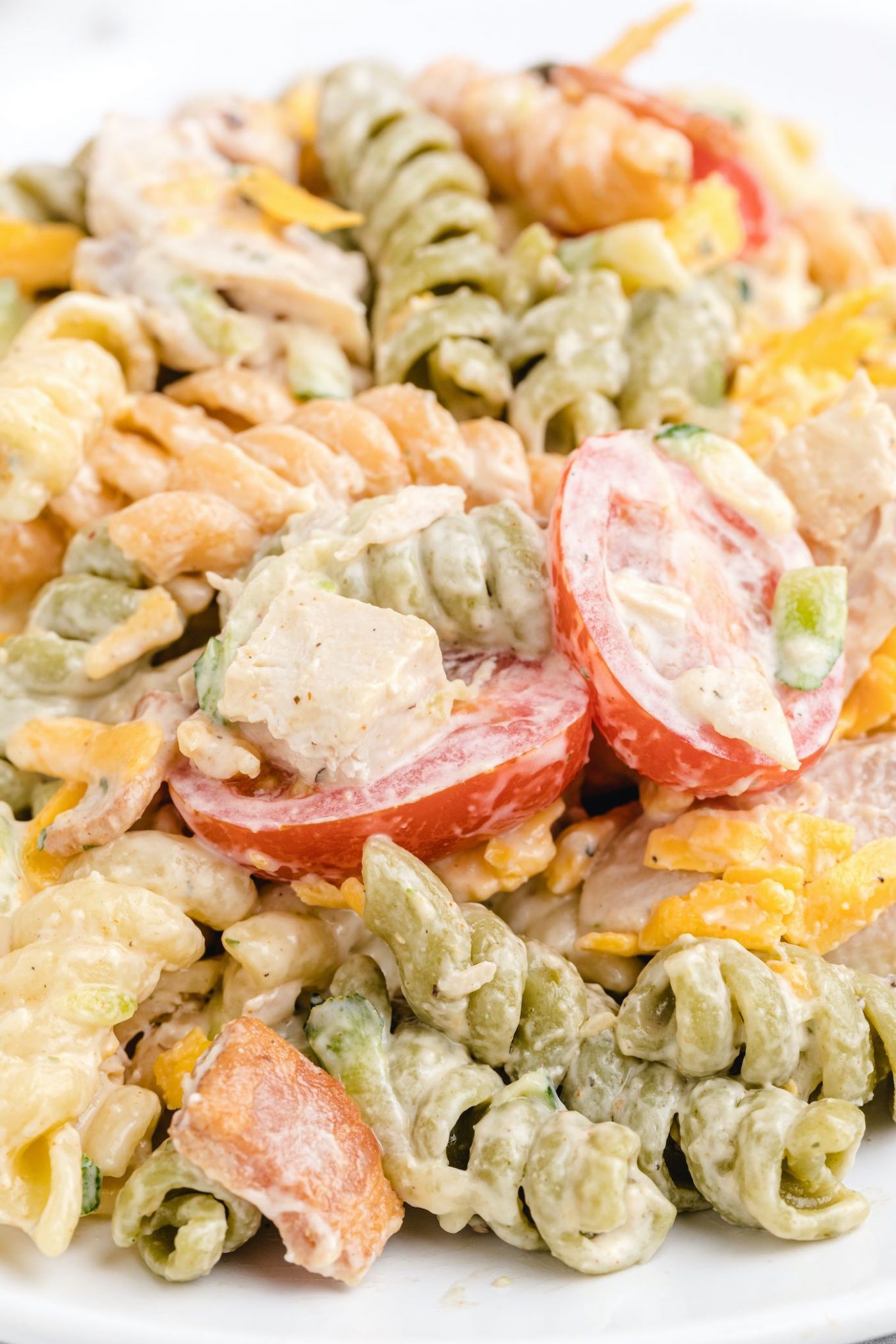 Chicken Bacon Ranch Pasta Salad - Princess Pinky Girl