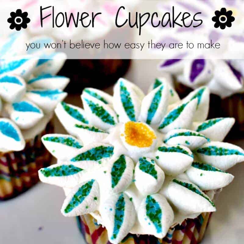 flower cupcakes square words