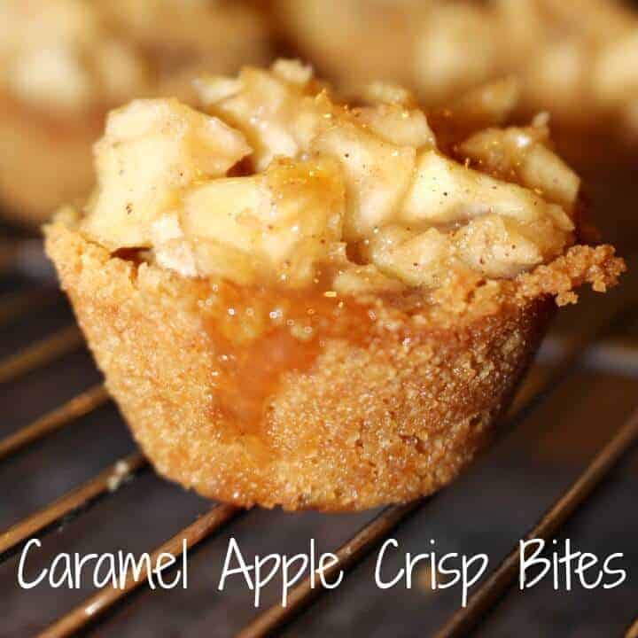 caramel apple crisp bites