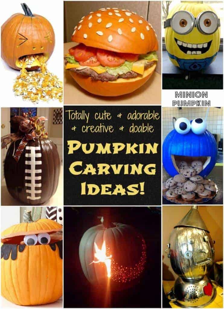 Totally cute & adorable & creative & doable pumpkin carving ideas!!