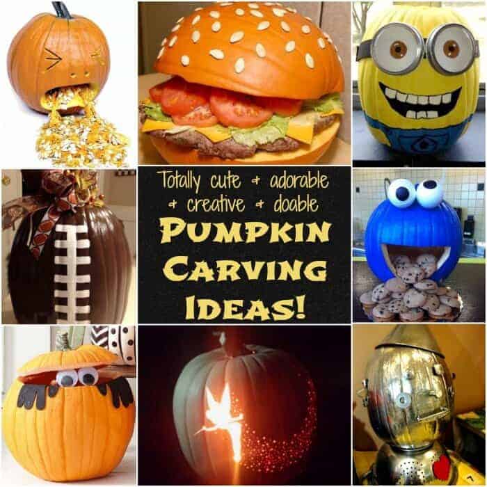 totally cute and adorable and creative and doable pumpkin carving ideas square