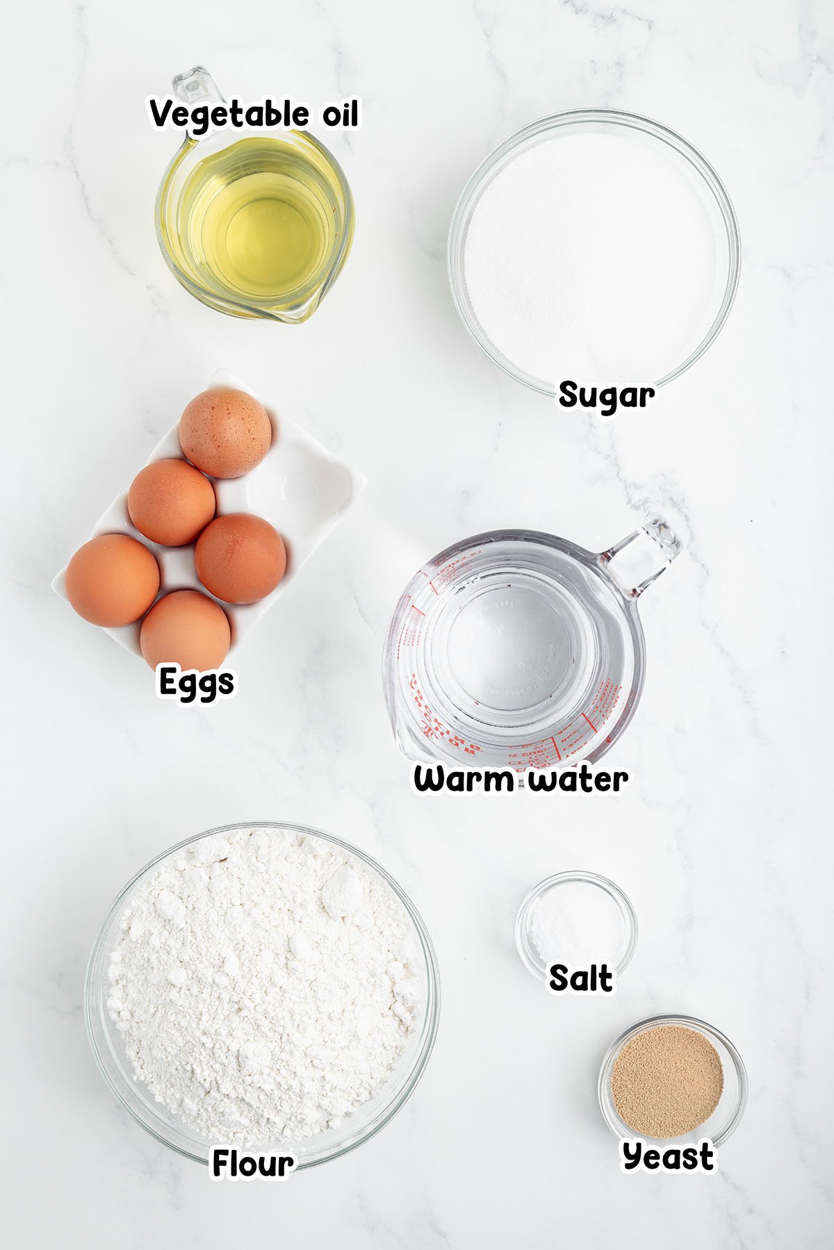 Challah Bread ingredients.