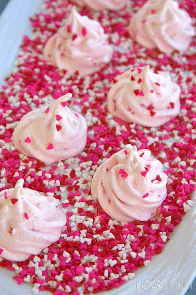 Cherry Vanilla Meringue Cookies by This Silly Girls Life 