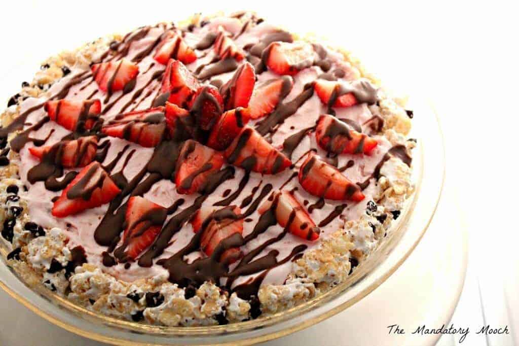Chocolate Covered Strawberry Ice Cream Pie by the Mandatory Mooch 