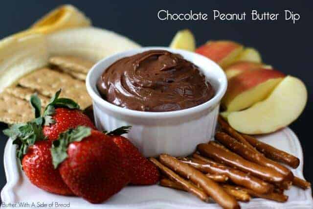 Chocolate Peanut Butter Dip by Butter with a Side of Bread 