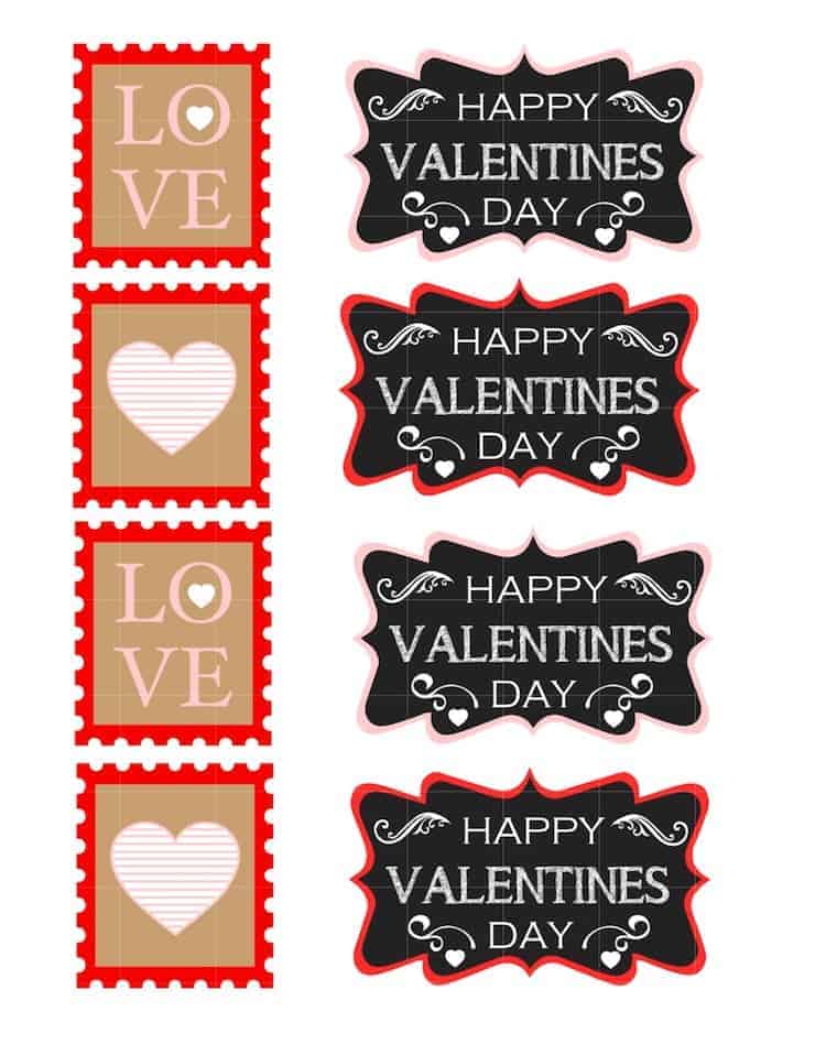 Free Valentine's Day Mason Jar gift tag printables from Princess Pinky Girl