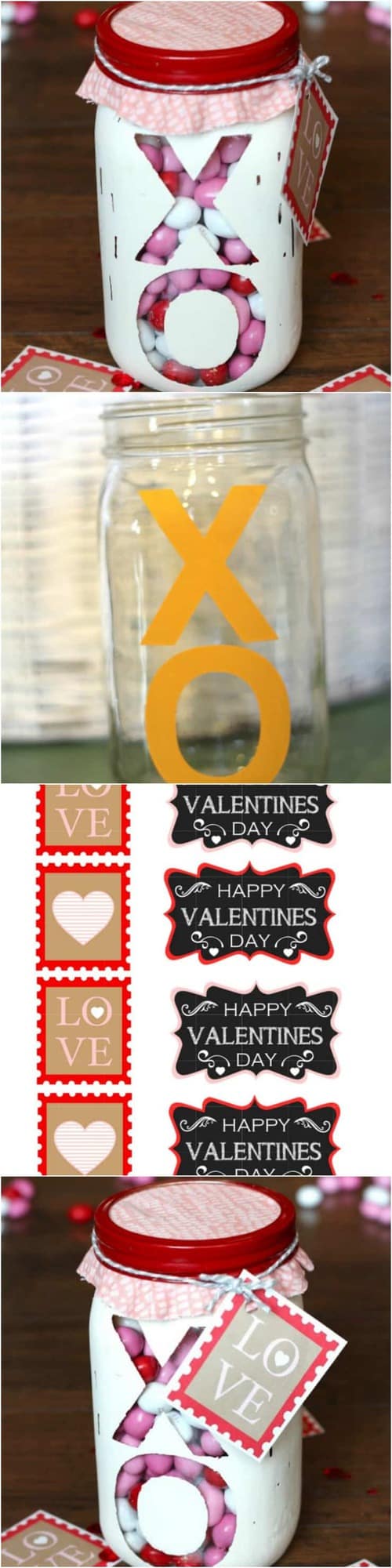How to make a Valentine's Day Mason Jar filled with candy