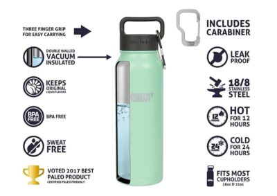 Insulated water bottles with carabiner