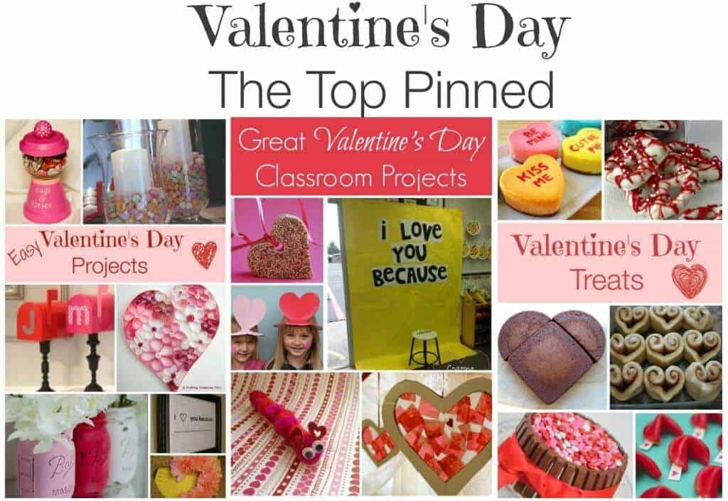 A collage image of Valentine\'s Day crafts