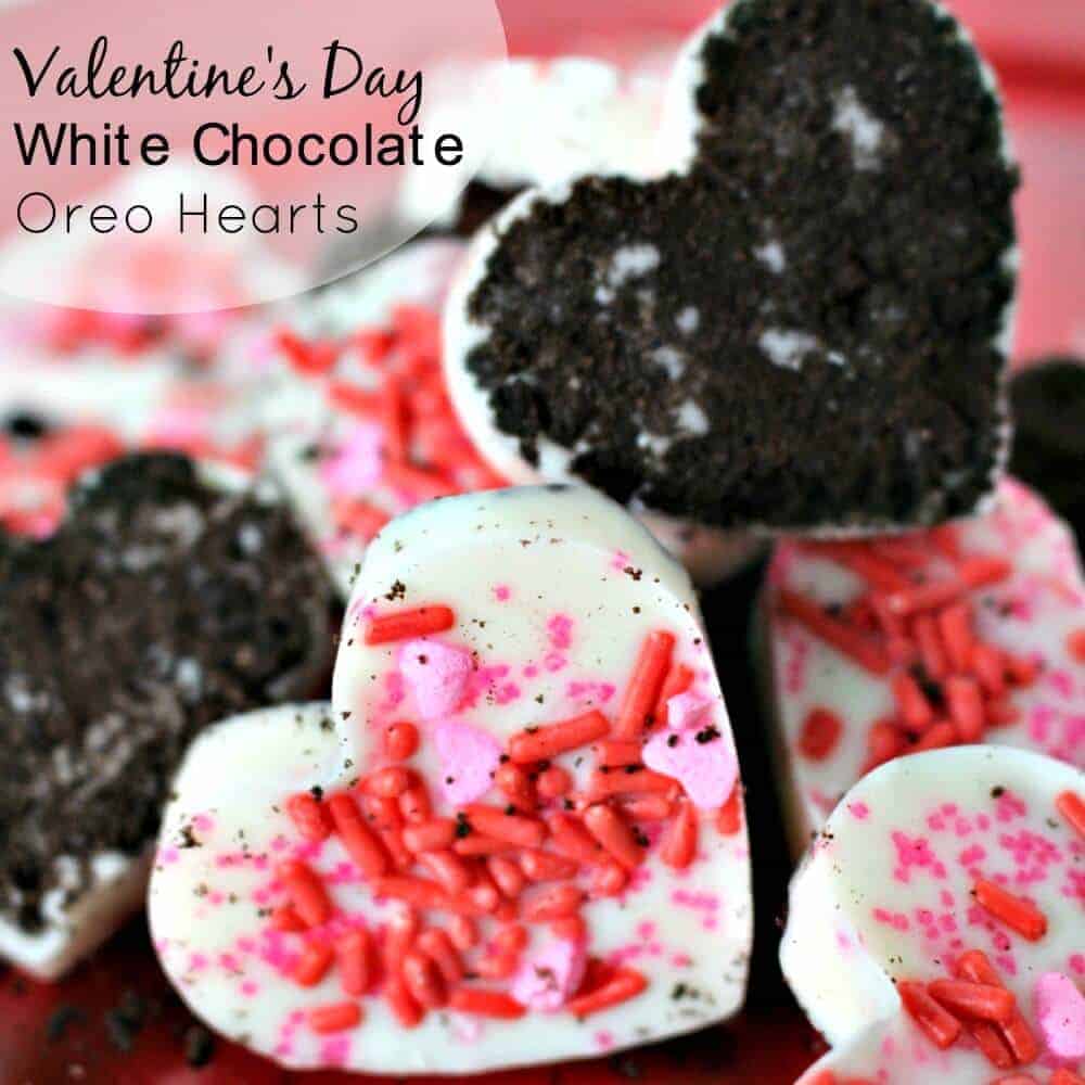 These White Chocolate Oreo Hearts are perfect for Valentine's Day - Three ingredients and they take no time at all!