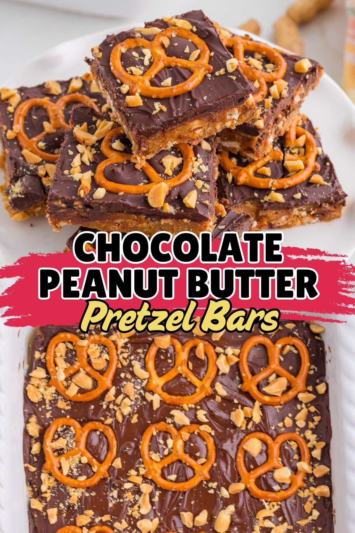 chocolate peanut butter pretzel bars.