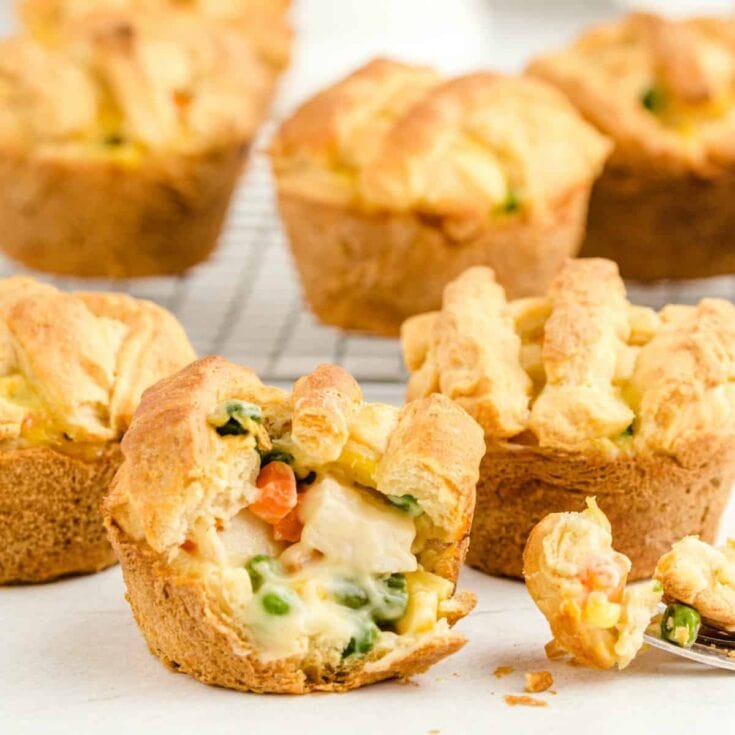 Mini Chicken Pot Pie cut open