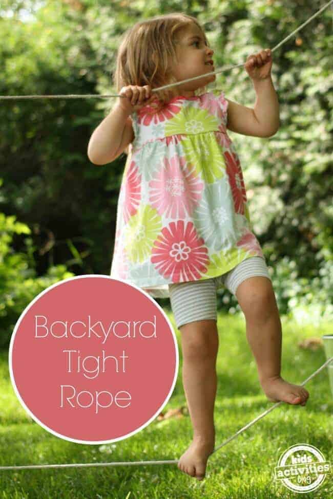 DIY Tight Rope for your backyard from Kids Activity Blog