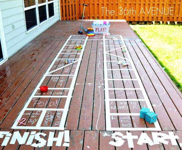 DIY Giant Game Board and Dice for your Backyard from The 36th Avenue