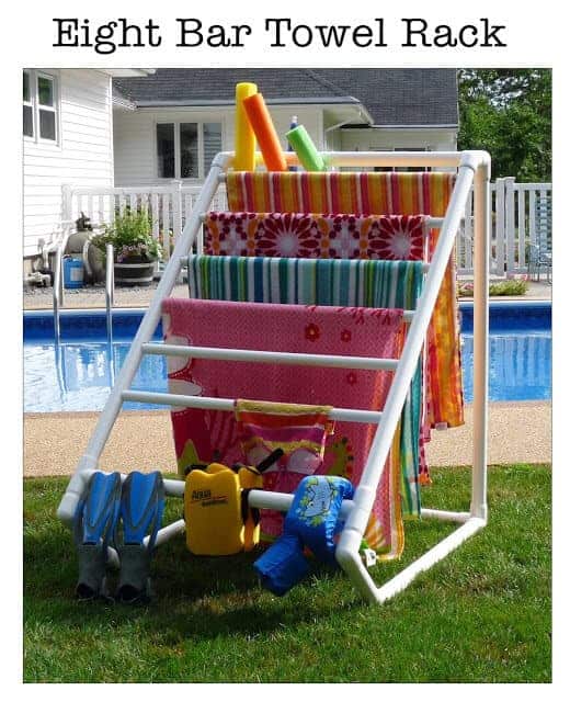 pvc pool towel rack diy