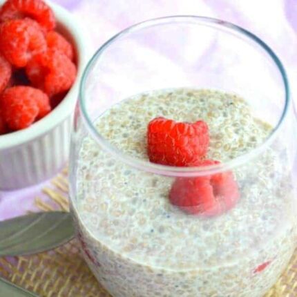 Raspberry and Vanilla Chia Pudding - Princess Pinky Girl